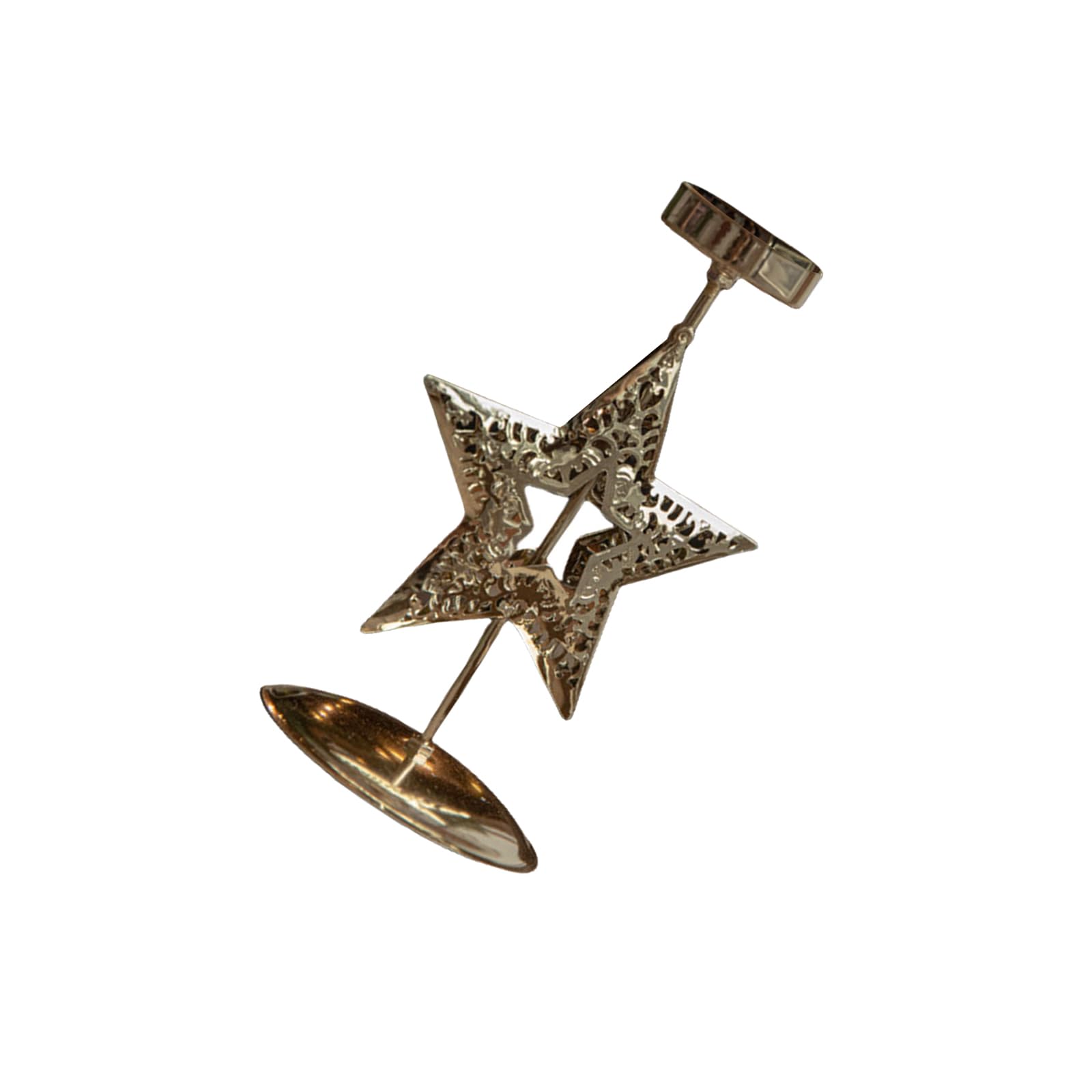 Jazuaiao Christmas Metal Tealight Holder Snowflake Flower Star Pattern Iron Stand Candlestick for Centerpieces Decors Festival Stand
