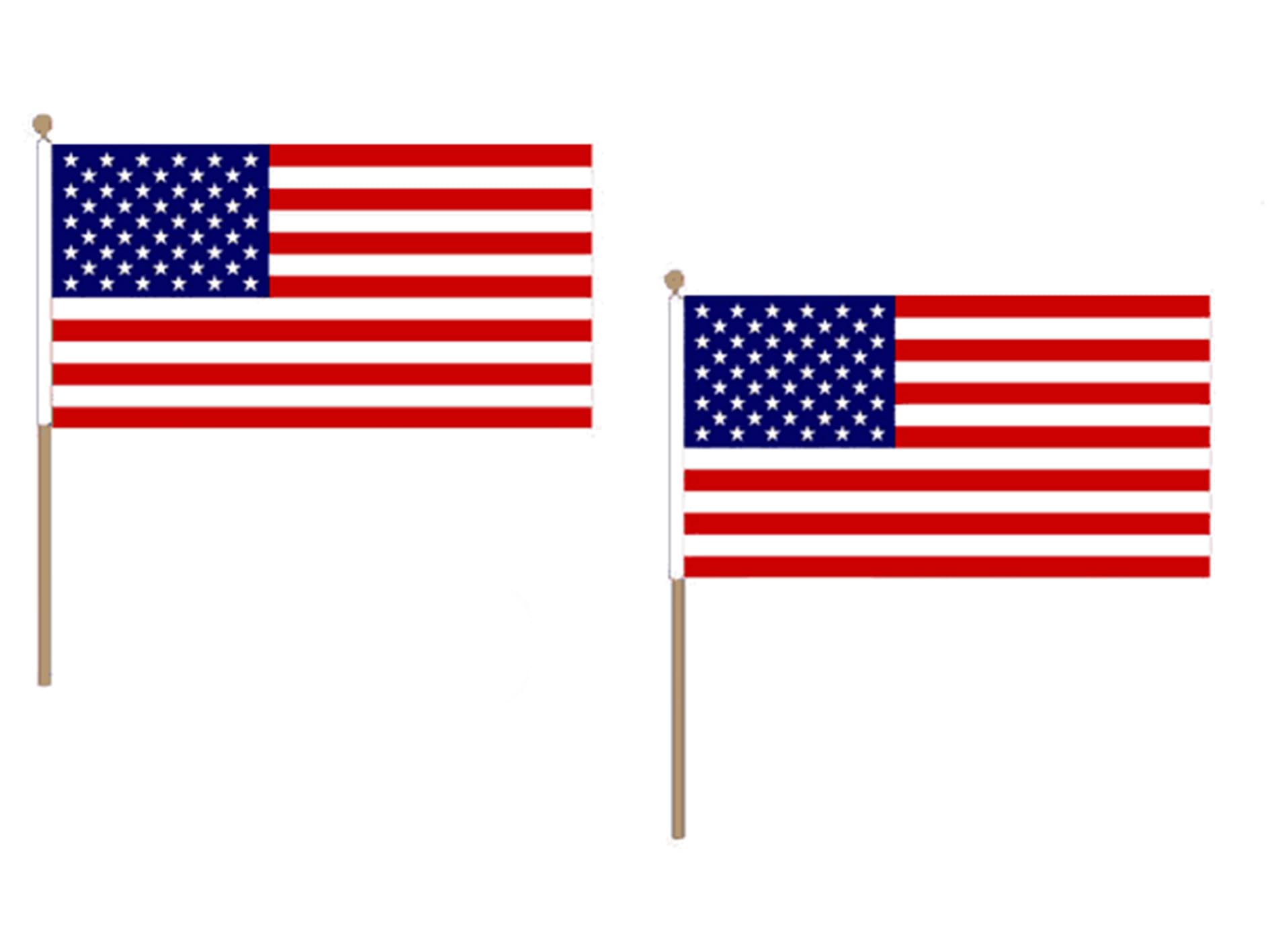 Drapeau Etats-Unis 45x30cm avec hampe en bois rigide et pavillon USA 30 x 45 cm - AZ FLAG