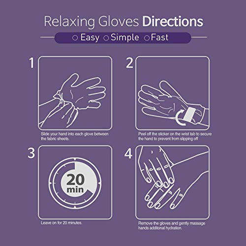 Epielle Relaxing Hand Masks Melatonin + Lavender Extract Deep Moisturizing 100% Vegan & Cruelty-Free (Gloves 6Pk) For Dry Hand Spa Masks. Stocking Stuffers!! #TOP5