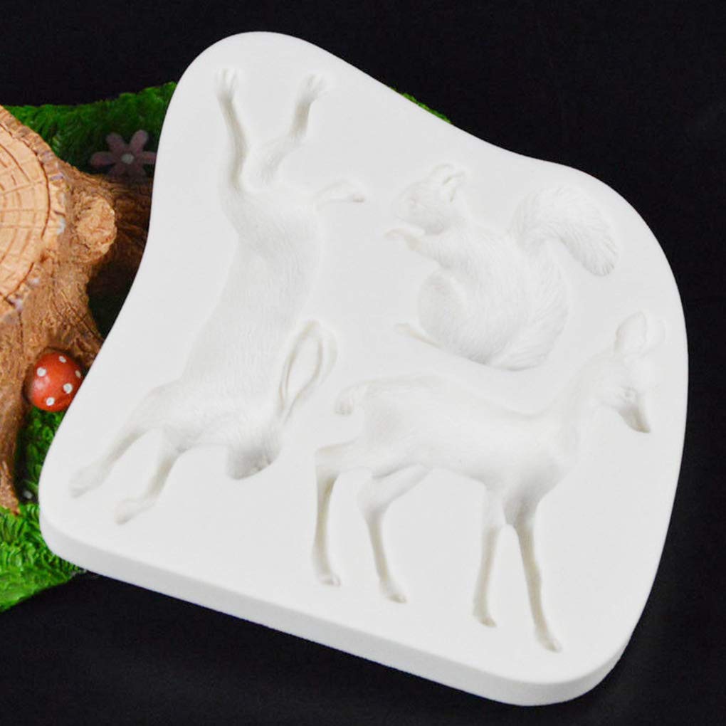 10-teiliges Set Tiere, Schokoladenform, Silikon, Fondant-Form, Backwerkzeug für DIY Dessert Kuchen Topper Dekoration