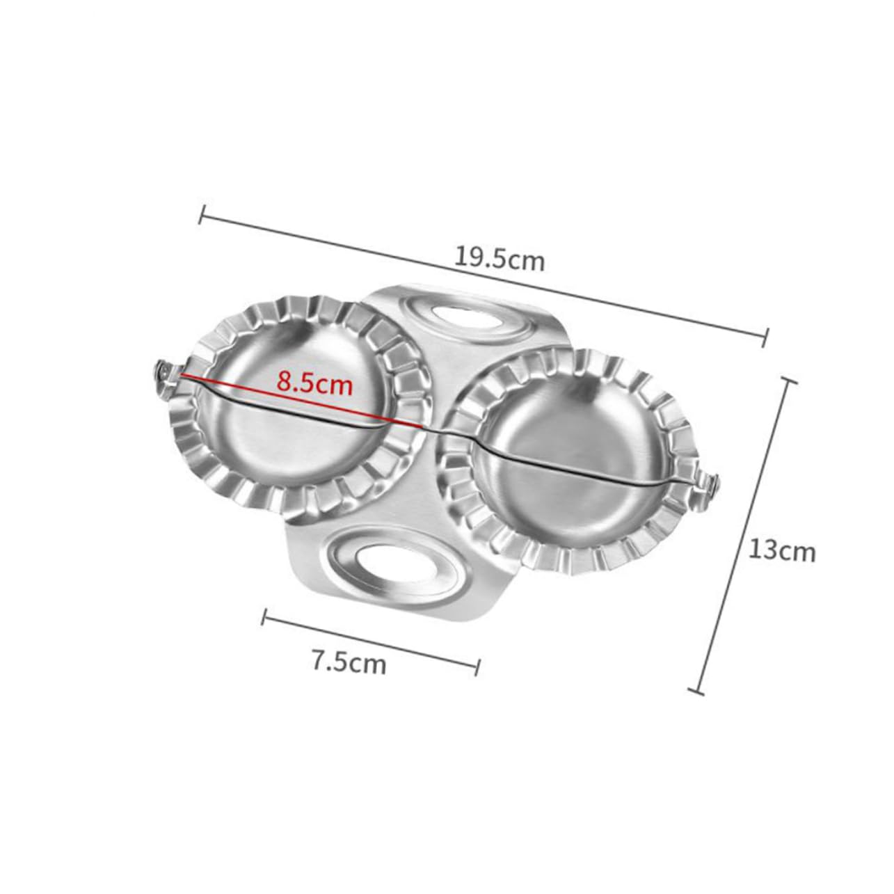 BRIGHTFUFU Stainless Steel Dumpling Maker Tool Crimped Design Dumpling Mold for Effortless Home Kitchen and Restaurant Use Silver