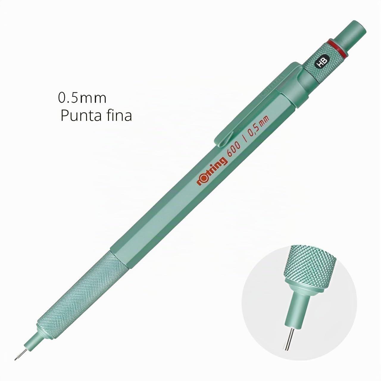 Rotring 600 - Portaminas 2159704, edición limitada, color menta, 0,5 mm, cuerpo de metal completo, portaminas