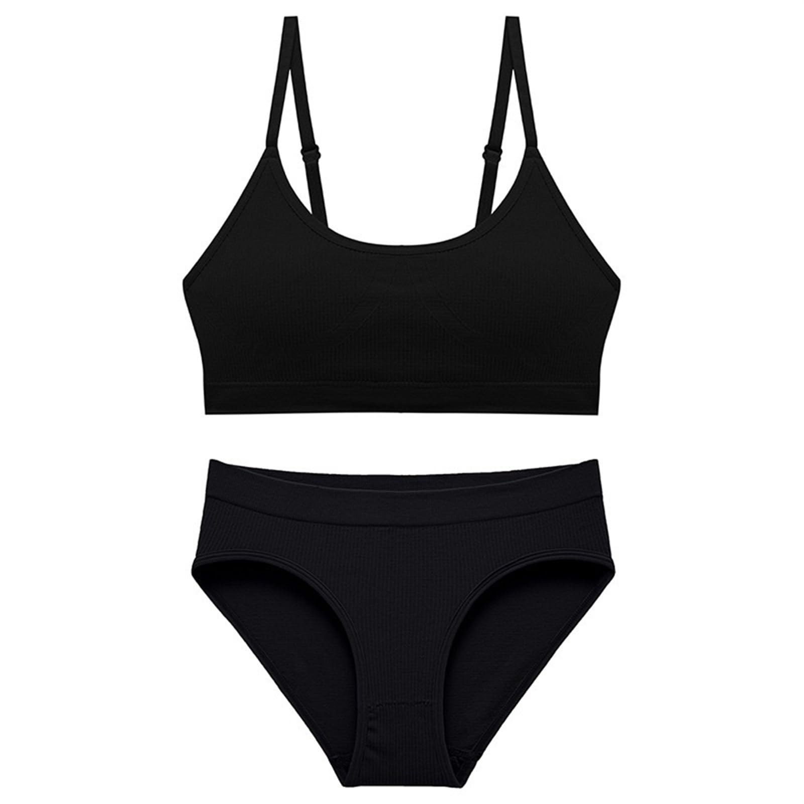 ZOKIVAZOKIVA Bras, Women's Bra Set Sexy Thong Seamless Underwear Bra Women's Soft Underwear Vest Harvest (Size : L(Fits 55-75KG))