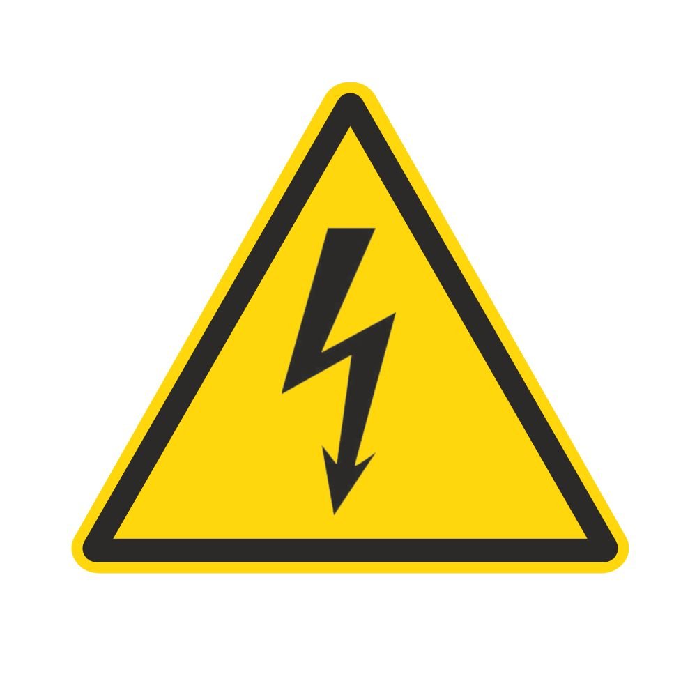 Warnzeichen W012 - Warnung vor elektrischer Spannung - Aufkleber aus Folie - 50 mm - 250 Stück