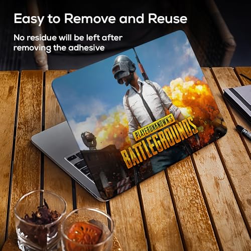 Image of Galaxsia Pubg Battlegrounds Top+Wrist Pad Vinyl Laptop Skin /Sticker /Cover Upto 15.6 Inches Laptops Laminated-Removable-HD Quality Compatible for Hp-Dell-Sony-Lenovo-Asus etc.(15x10 Inches)