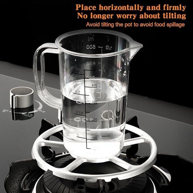 Image of Gas Stove Burner Stand Pot Stand Rack Reducer Ring Holder Coffee Maker Shelf Cookware Bracket for Small Jug Milk Jug Coffee Pot 1 Pcs (Silver)