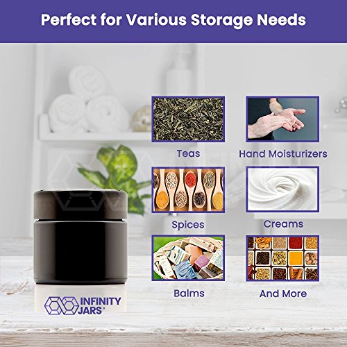 Infinity Jars 30 Ml (1 Fl Oz) Pocket Size Black Ultraviolet Glass Screwtop Jar 3-Pack #TOP4