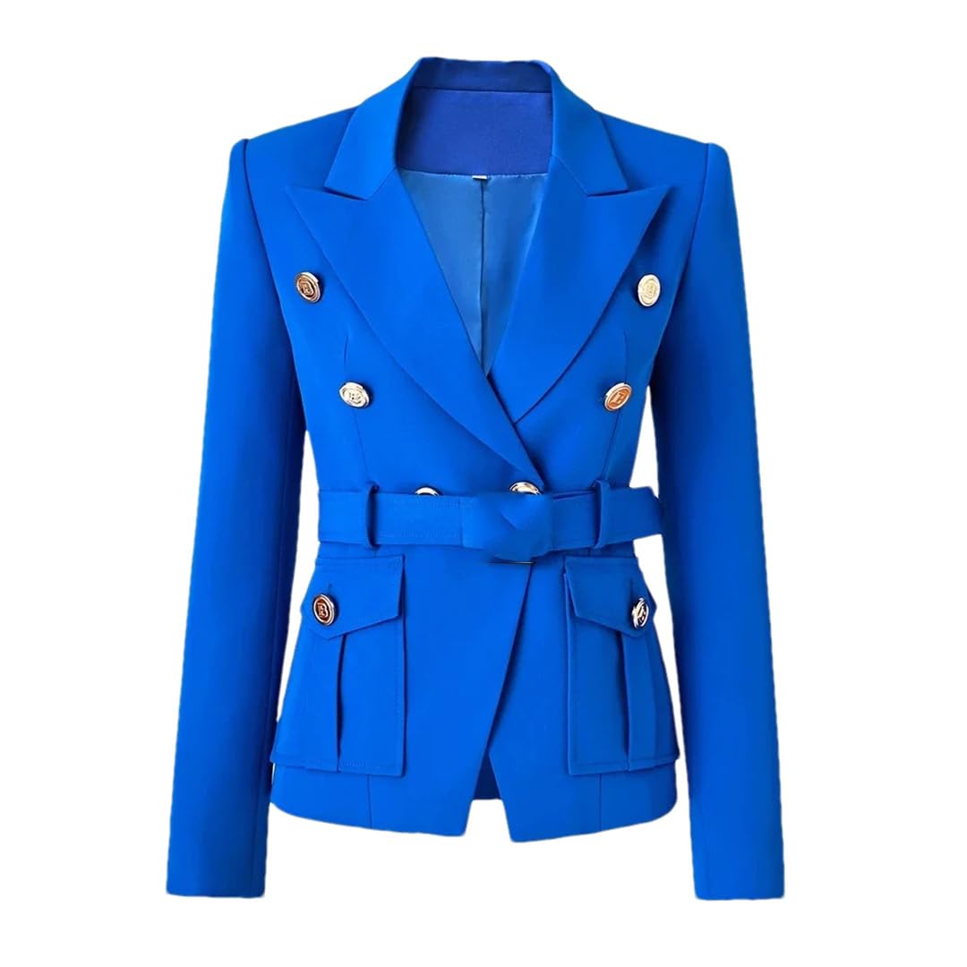 Womens Office Pocket Blazer Casual Long Sleeve Single Button Blazer Coats