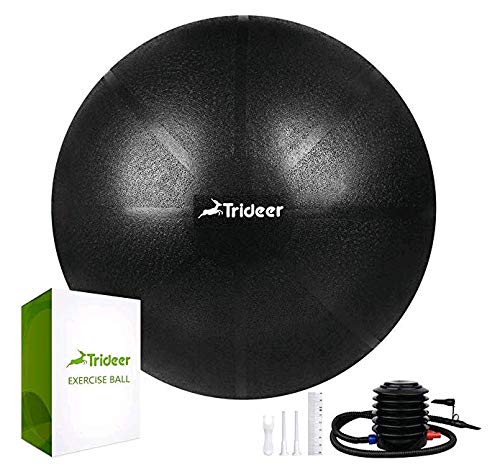 Trideer Exercise Ball (45-85cm) Extra Thick Yoga Ball Chair, Anti-Burst Heavy Duty Stability Ball Supports 2200lbs, Birthing Ball with Quick Pump (Office & Home & Gym)