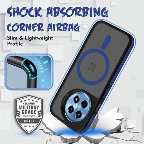 Image of V-TAN Frosted Ultra Matte Back Cover Case for OnePlus 11R | Compatible with Wireless Charging | Smooth Sides with Grip | Stylish Protective Design (Blue)