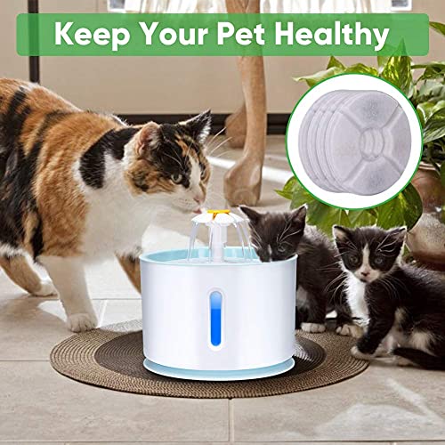 8 Pack Pet Water Fountain Replacement Filter, Premium Activated Carbon Replacement Water Fountain Filter for 1.6L and 2.4L Pet Fountain Keep Water Fresh for Best s