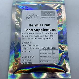 Undique Organic Hermit Crab Food with Quail Egg Shells - Nutritious, Balanced Diet & Calcium-Rich Treats for Hermit Crab Shell Growth - Sustainable, Clean, Hermit Crab Care