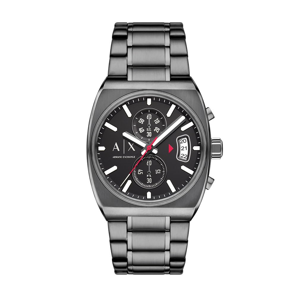 Armani Exchange Orologio Uomo, Movimento Cronografo al Quarzo e Cassa 40 mm con cinturino in acciaio inossidabile