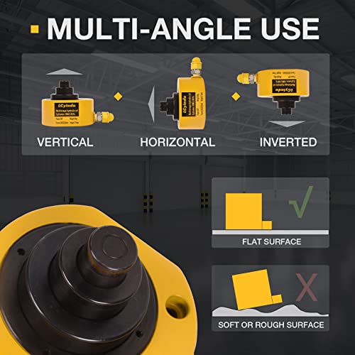 Image of 50T Hydraulic Cylinder Jack Ram 2.6 inch Stroke Solid Single Acting Multi-Section Stroke Hydraulic Ram Cylinder Hydraulic Lifting Jack Portable for Machinery, Bridge, RMC-501L