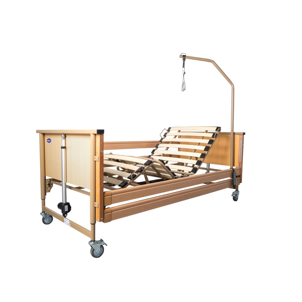 Ausilium Virgo Letto Ospedaliero Elettrico Pieghevole Metallo Legno Ruote Freni Elevazione Elettrica