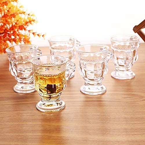 KriVat Glass Coffee Mugs with Handle Set of 6,Clear Tea Cup Set 1