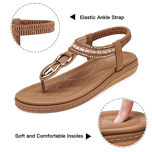Image of SHIBEVER Flat Sandals for Women Dressy: Comfortable Thong Slip On Sandal