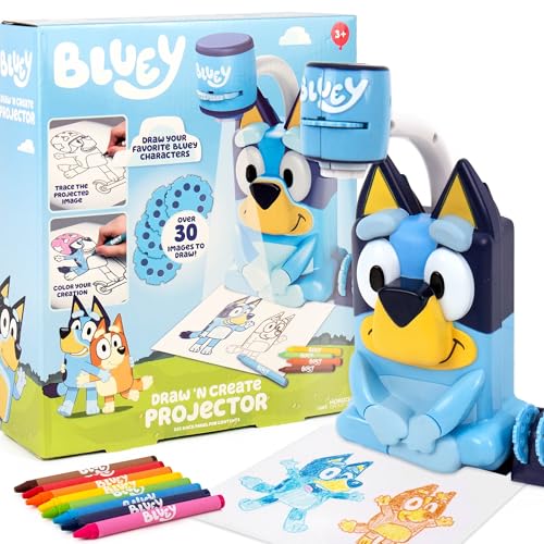 Bluey Draw N Create Projector Toy Includes Slides to Trace & Color Scenes with Crayons Batteries Required