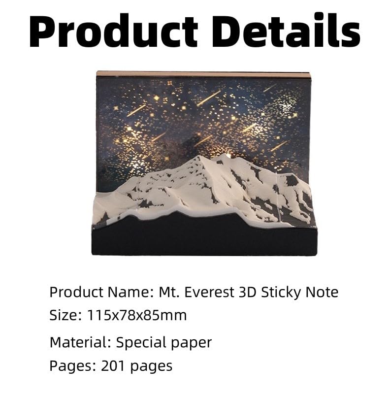Kalendarz 3D 2025, Mt. Everest 3D, kreatywny kalendarz biurkowy do samodzielnego wykonania, notatki, papierowy kalendarz, dekoracja na biurko, rzeźba, prezent, szkoła, dom, biuro