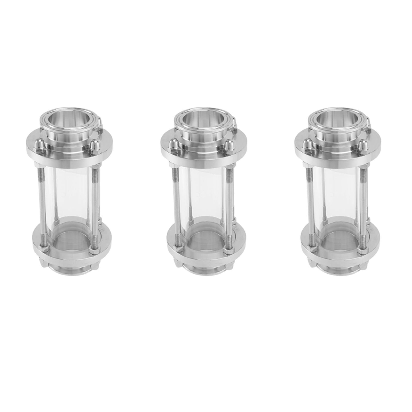 Jnchdghwa Silver 3X In-Line Sight Glass With Clamp End, Sanitary Straight Sight Glass Sus316 1.5Inch Tri Clamp Type(Pipe Od38mm)