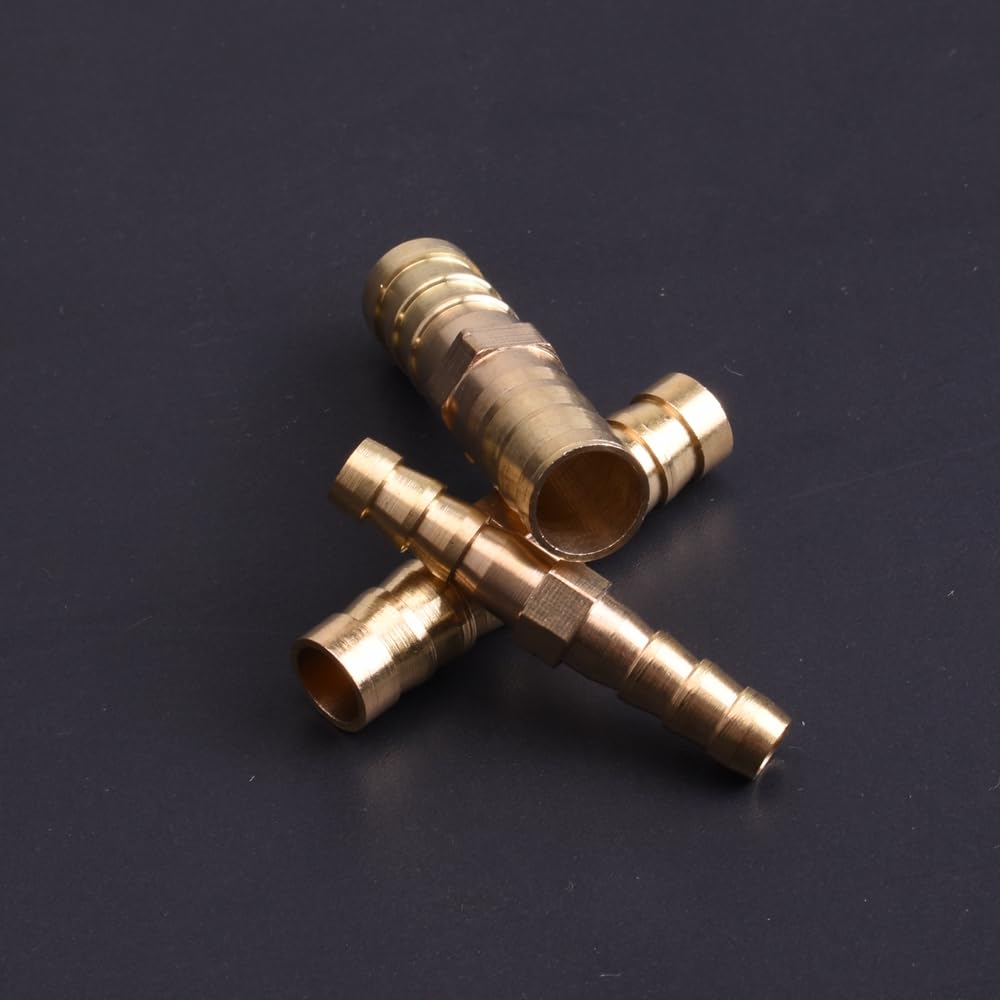 Brass Straight Hose Pipe Fitting Equal Barb 3mm 4mm 5mm 6mm 8mm 10mm 16mm 19mm 25mm Gas Copper Barbed Coupler Connector Adapter NWPNLXEA(One Size,16-14mm)