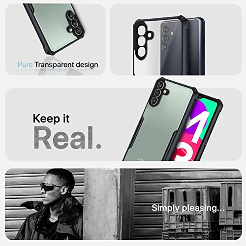 Image of Pikkme Samsung Galaxy M13 4G Back Cover | Crystal Clear Transparent Back | Ultra Hyrbid | Full Camera Protection | Raised Edge | Bumper Back Case for Samsung Galaxy M13 4G (Plastic, Black)