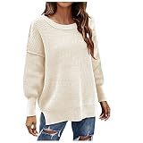 Kaschmir Pullover Damen,Frauen Pullover Strickn Couple Pullover Best Pullover Für 2 Mädchen Pullover Weihnachten Familie (Beige,S)