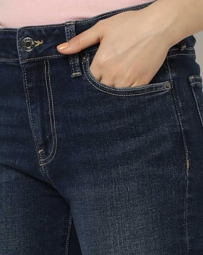 Image of Gap Women Straight Fit Mid Rise Heavily Washed Jeans