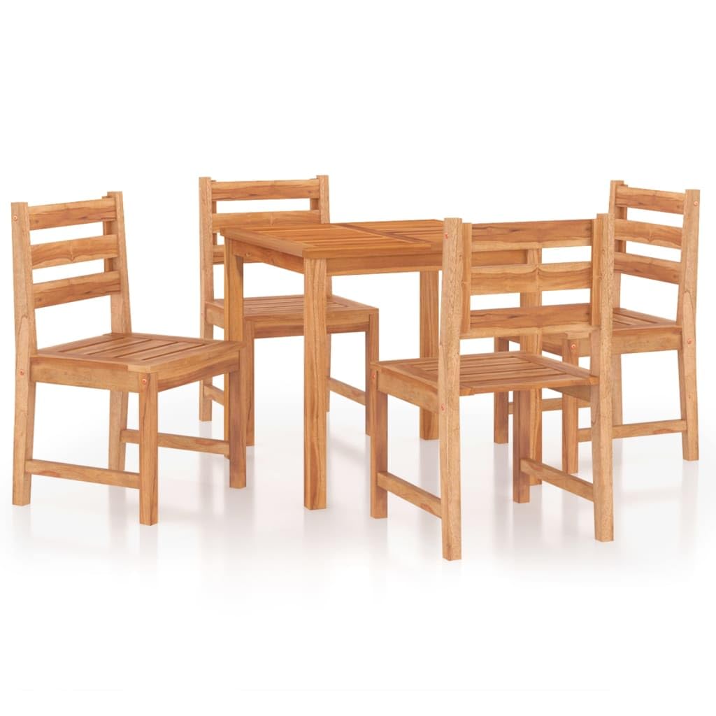 Mobili,Mobili da esterno,Set di mobili da giardino,Set da pranzo da giardino in legno massello di teak da 5 pezzi