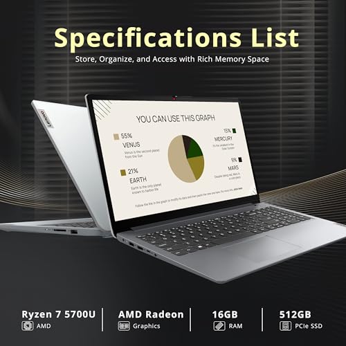Lenovo IdeaPad 1 15.6" FHD Anti-Glare Laptop AMD Ryzen 7 miniatura 2