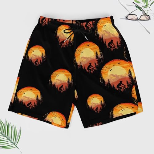 Vintage Cycling Downhill Mountain Bike Beach Shorts for Men Swim Trunks Quick Dry Swim Shorts with Compression Liner Pocket3