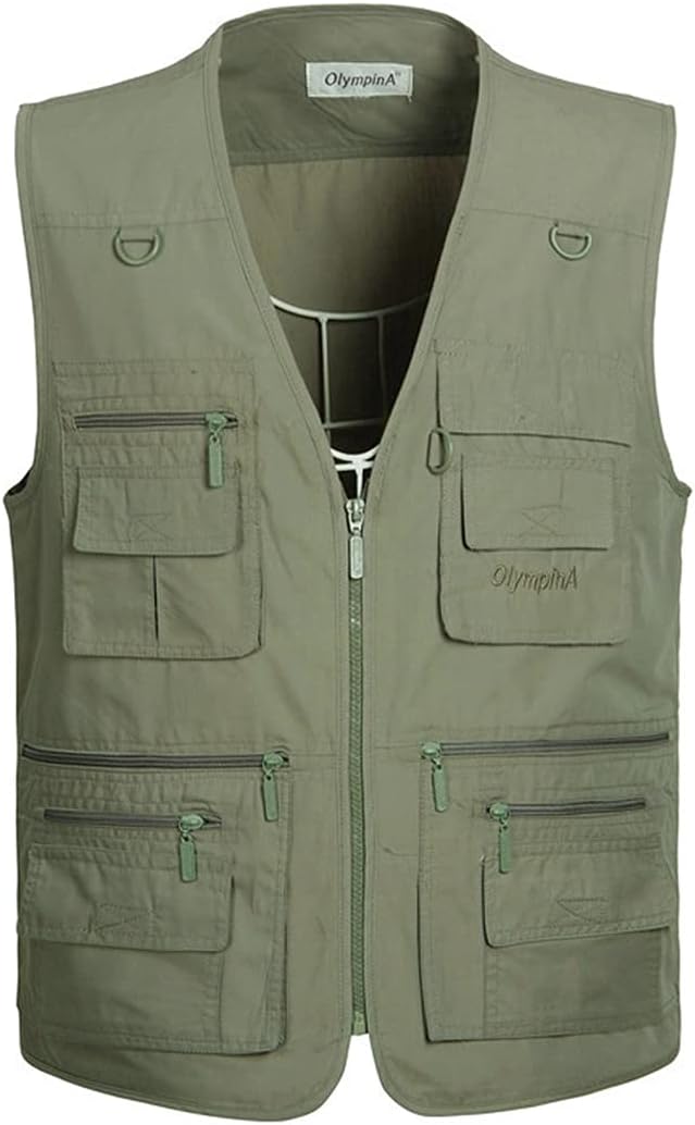 Werkvest heren zomer: outdoor vest heren 7XL oversized dun