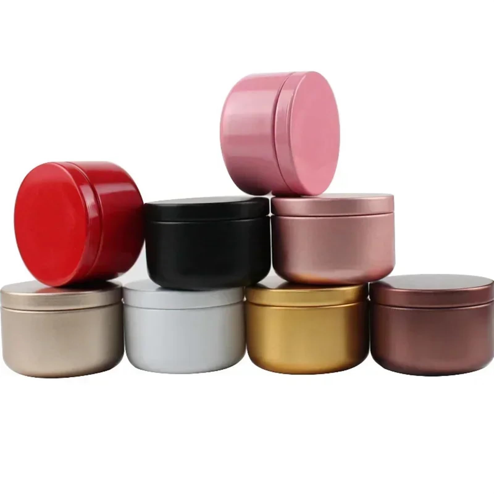 CQAHDSEVF Candle Containers, Candle Jars 20/50/80/100pcs Multicolor 50ml Aluminum Empty Aromath Metal Can(Mixcolor,100pcs)