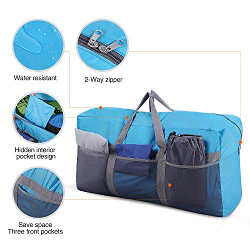 REDCAMP 96L Extra Large Duffle Bag Lightweight, Water Repellency Travel Duffle Bag Foldable for Men Women, Blue