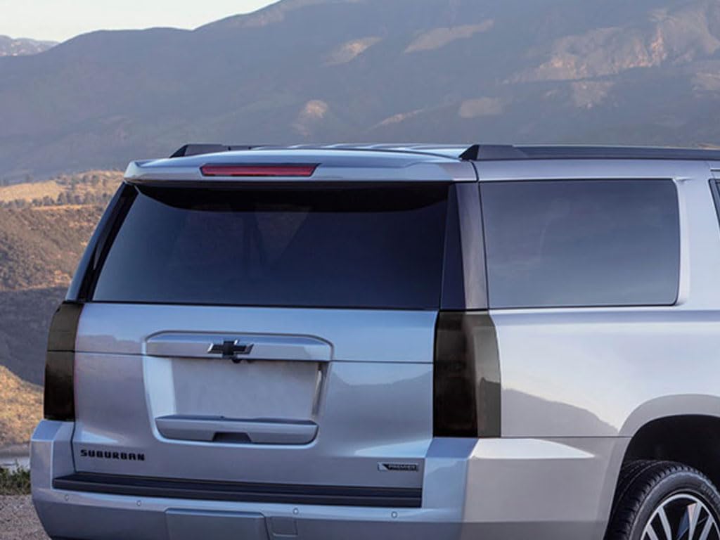 Rvinyl Tail Light Pre Cut Film Tint Cover Kit in Blackout Smoke Compatible with Chevrolet Suburban 2015-2020 - Adhesive Backs