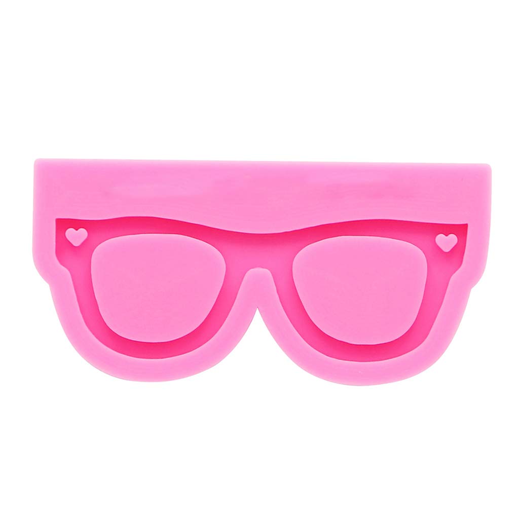 Kadagg Glasses Shape Keychain Resin Mold Pendant Silicone Mould Handmade Glossy Glasses Keychain Mold