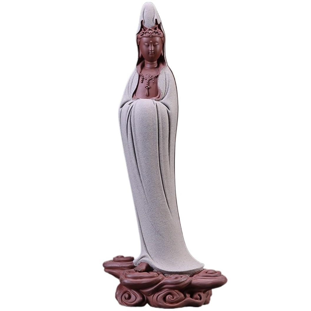 Figuras Budas Escultura Decorativa De 15,7 Pulgadas, Estatua De Buda Bodhisattva Meditando, Paz, Armonía, Decoración del Hogar Al Aire Libre para Patio Budas Decorativos(C)