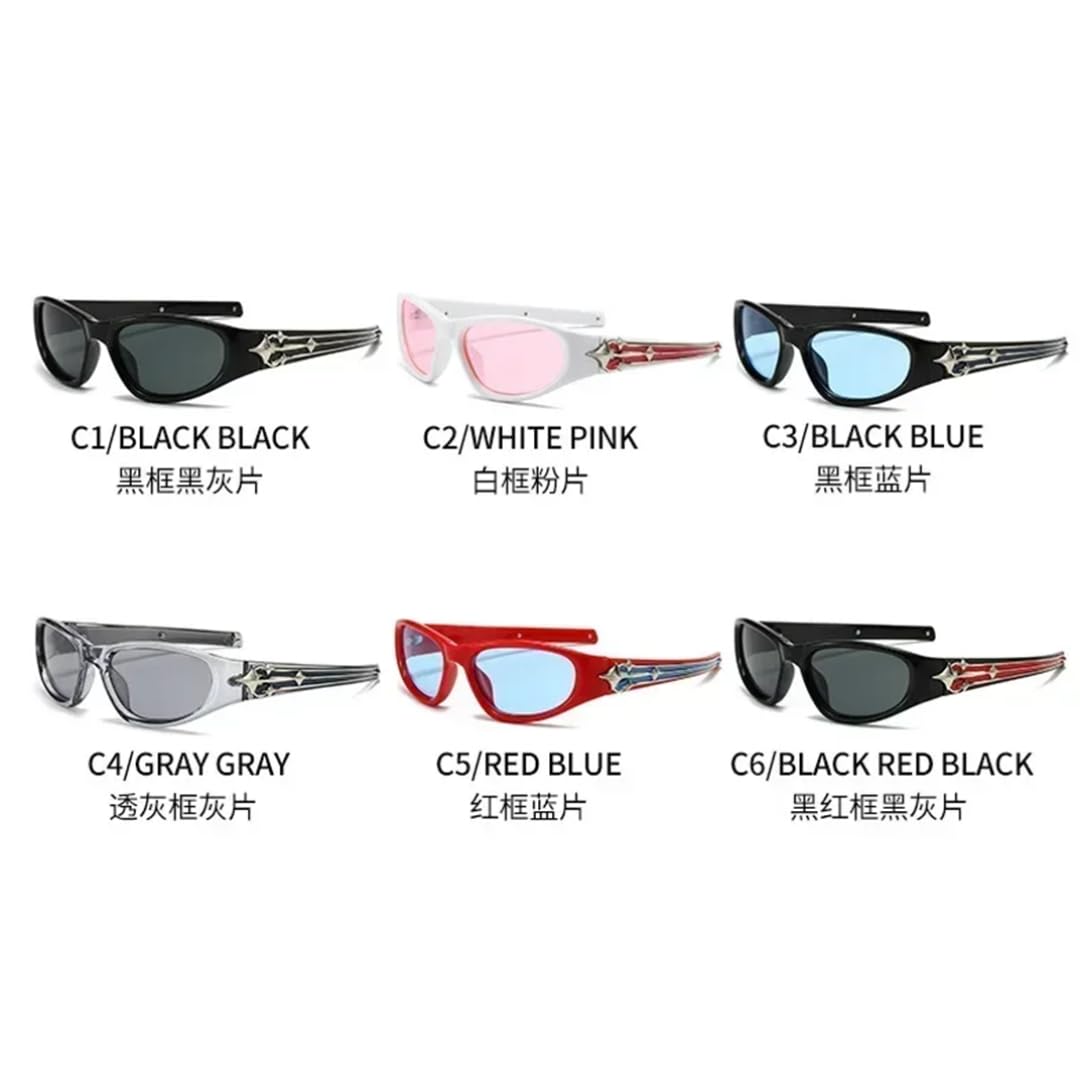 Occhiali da sole cat-eye alla moda per uomo e donna, lusso, stile punk con rivetti, protezione UV400.