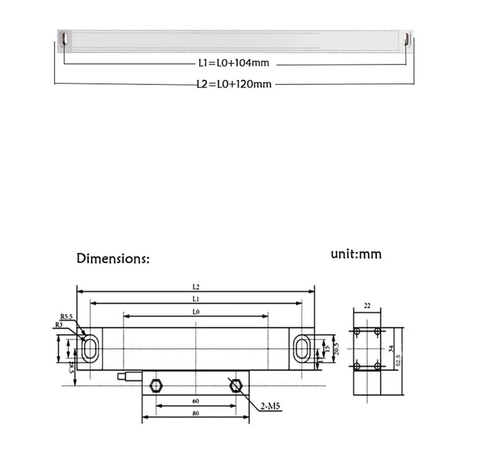 Échelle linéaire 1600 1700 1800 1900 2000mm, encodeur linéaire adapté à l'affichage de Lecture numérique(1600mm Travel 5um)