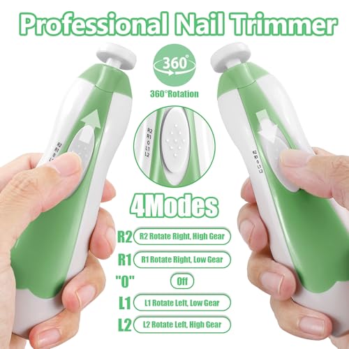 Image of Qunlions life Electric Baby Nail Trimmer, 6 in 1 Baby Nail Clippers, Baby Nail File, Nail File, Baby Care Kit, Manicure Set for Toddlers, Newborn or Adults (Green)