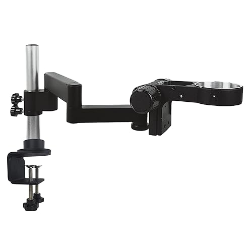Miniatura 9 de Microscopio articulado brazo giratorio universal brazo de soporte de microscopio con abrazadera para microscopio profesional estéreo Trinocular