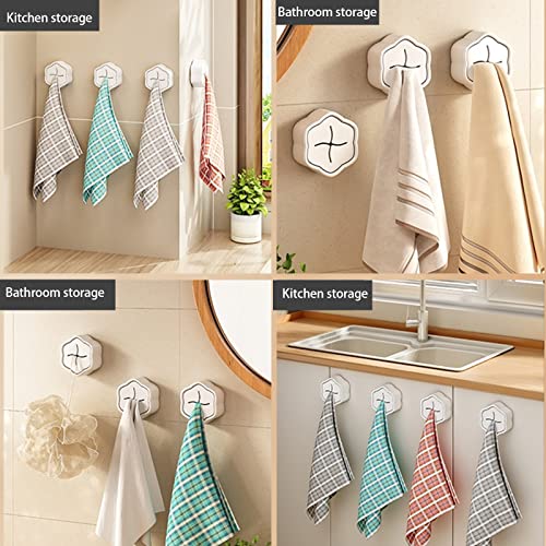 GEFIRE Pack of 4 Tea Towel Holders, Tea Towel Holders, No Drilling, Kitchen Towel Holder, Towel Clamp, ABS Towel Hooks - Image 3