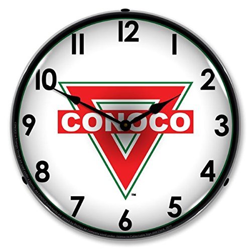 New Conoco Gas Retro Vintage Style Advertising LED Lighted Clock - Ships Free Next Business Day to Lower 48 States