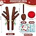 Hydencamm Reindeer Antlers Car with Lights, Car Reindeer Antlers for Car Window Roof-Top & Front Grille with Jingle Bells, Car Antlers and Nose Compatible with Car, SUV, Jeep, Truck