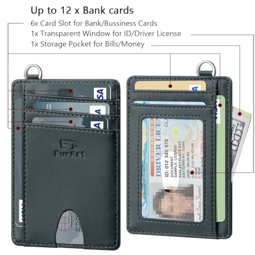 Image of FurArt Slim Minimalist Wallet RFID Credit Card Holder for Men | slim minimalist compact rfid id window thin