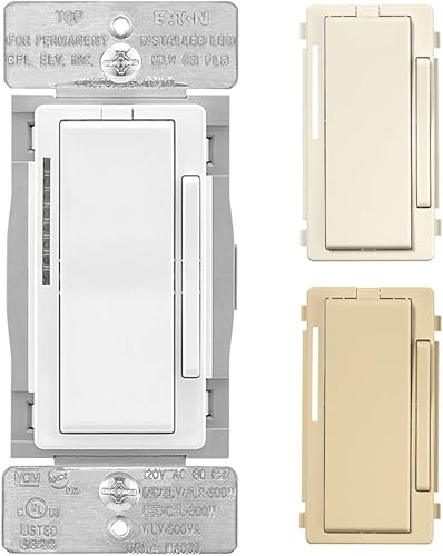 Eaton - Regulador de intensidad inteligente mediante WiFi WFD30-C2-SP-L funciona con Alexa, kit de cambio de color (blancoalmendra claramarfil),