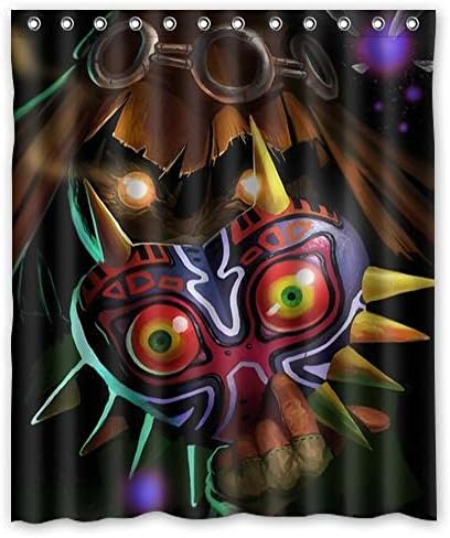 Tanger Mida Custom Sparkling Stars New Legend Of Zelda Link Majoras Mask Quote Custom Waterproof Shower Curtain 60" X 72" Bathroom Decor