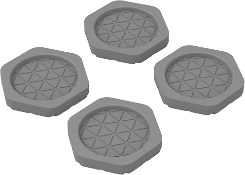Shock Absorbing Mat-hexagon, Anti Vibration Pads for Washing Machine, Anti Vibration Pads Prevent Washer & Dryer Moving Shaking Walking, Floor Protector 4 Pack