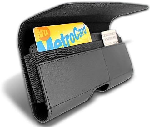 MYNETDEALS iPhone X Case, Premium Leather Wallet Pouch Holster Belt Case w/Clip/Loops for Apple iPhone X (Fits w/Otterbox Symmetry/Commuter/Lifeproof On), w/Card Holder