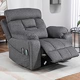HBUI Oversized Lazy Boy Recliner Chair, 4 Motor Recliner with Power Headrest and Lumbar, Nursing Lift Chair with Vibrating Massage and Heated Seat